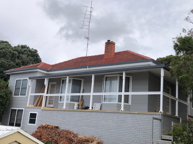 Roof restoration in progress